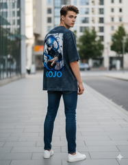 Gojo Satoru Limitless Men's Acid Washed Oversized Tee | Teeyatra | Anime