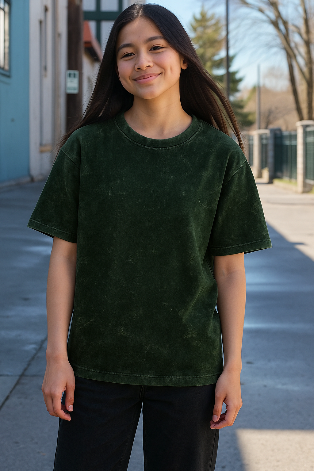 Starry Night Umbreon Ladies Acid Washed Oversized Tee | Teeyatra | Anime | Cartoon