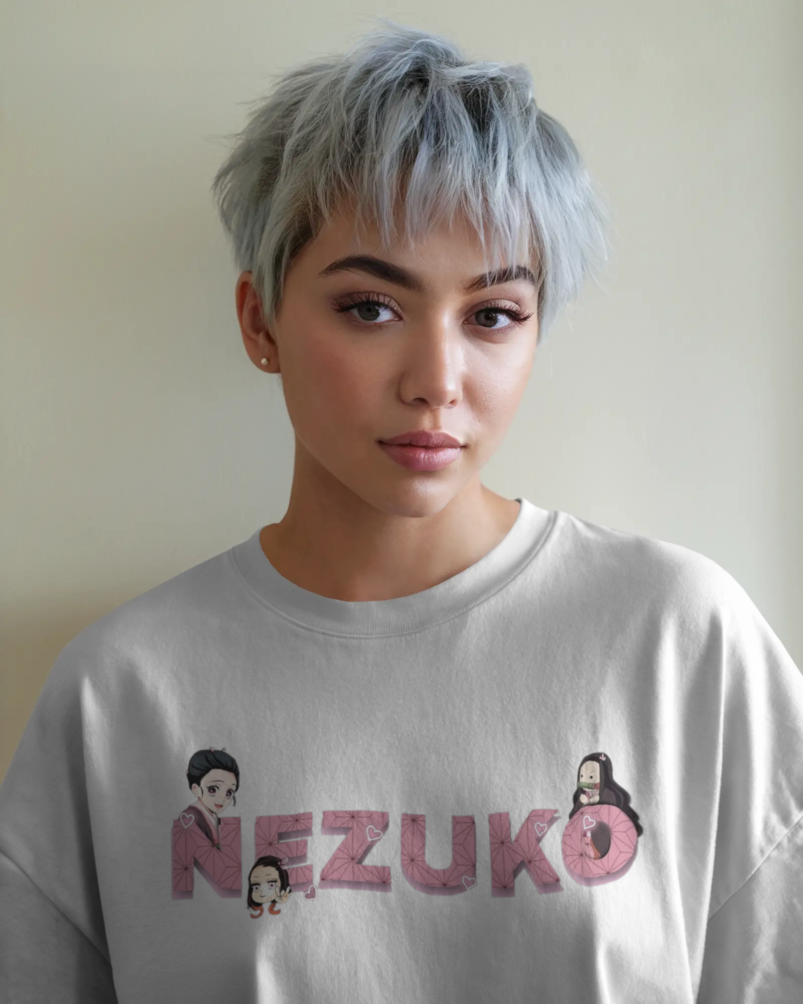 Nezuko Fire Graphic Ladies Oversized Classic T-shirt | Demon Slayer | Anime | Teeyatra