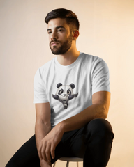 Unzip The Cuteness Panda Men's Classic Crew T-Shirt | Teeyatra | Cartoon