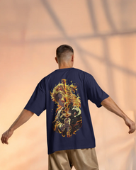 Rengoku Flame Men's Oversized Classic T-shirt | Demon Slayer | Teeyatra | Anime