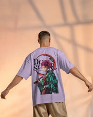Tanjiro Kamado Men's Terry Oversized Tee | Demon Slayer  | Teeyatra | Anime