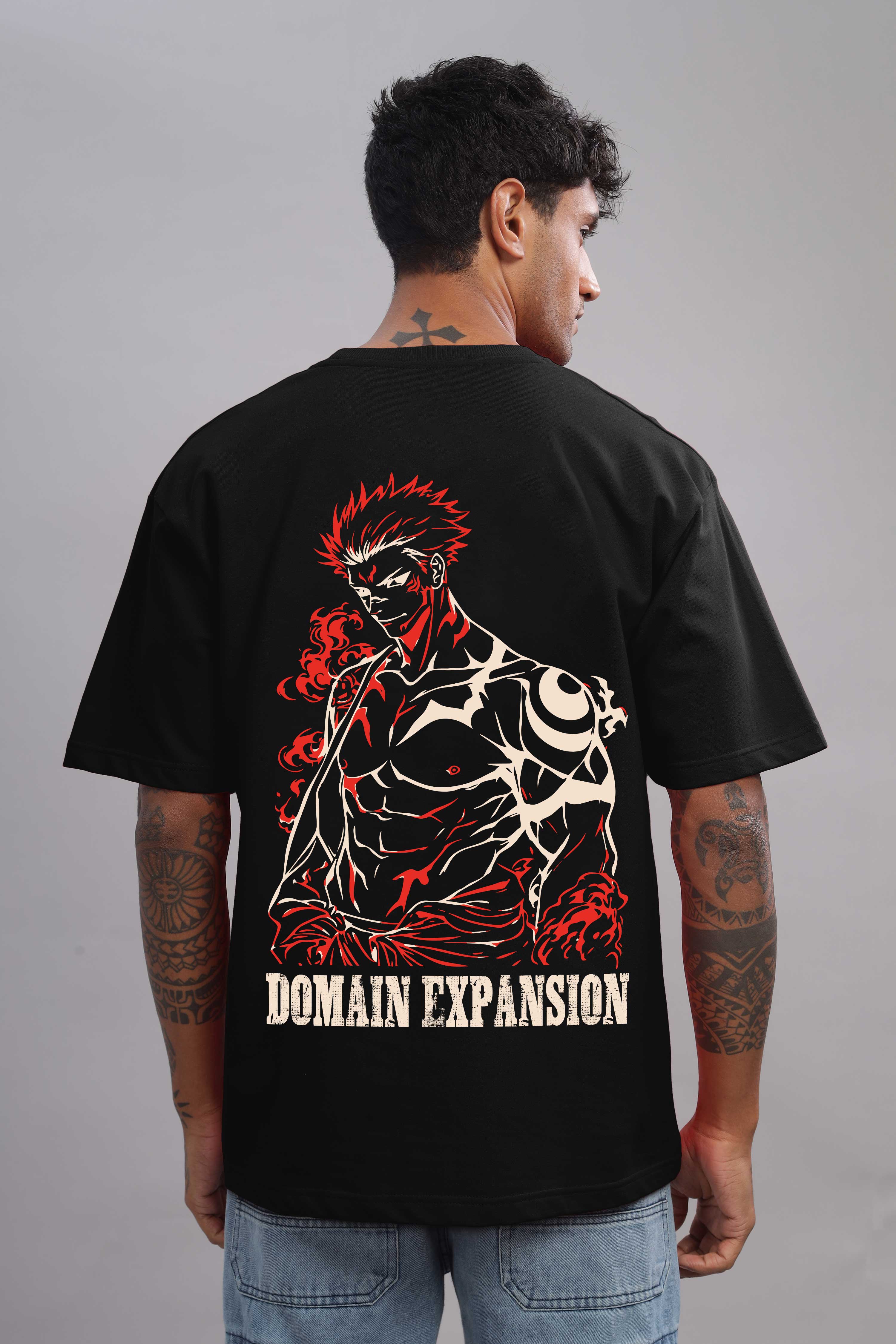 Domain Expansion Anime Oversized T-Shirt – 240 GSM French Terry | Premium DTF Back Print | Unisex Streetwear