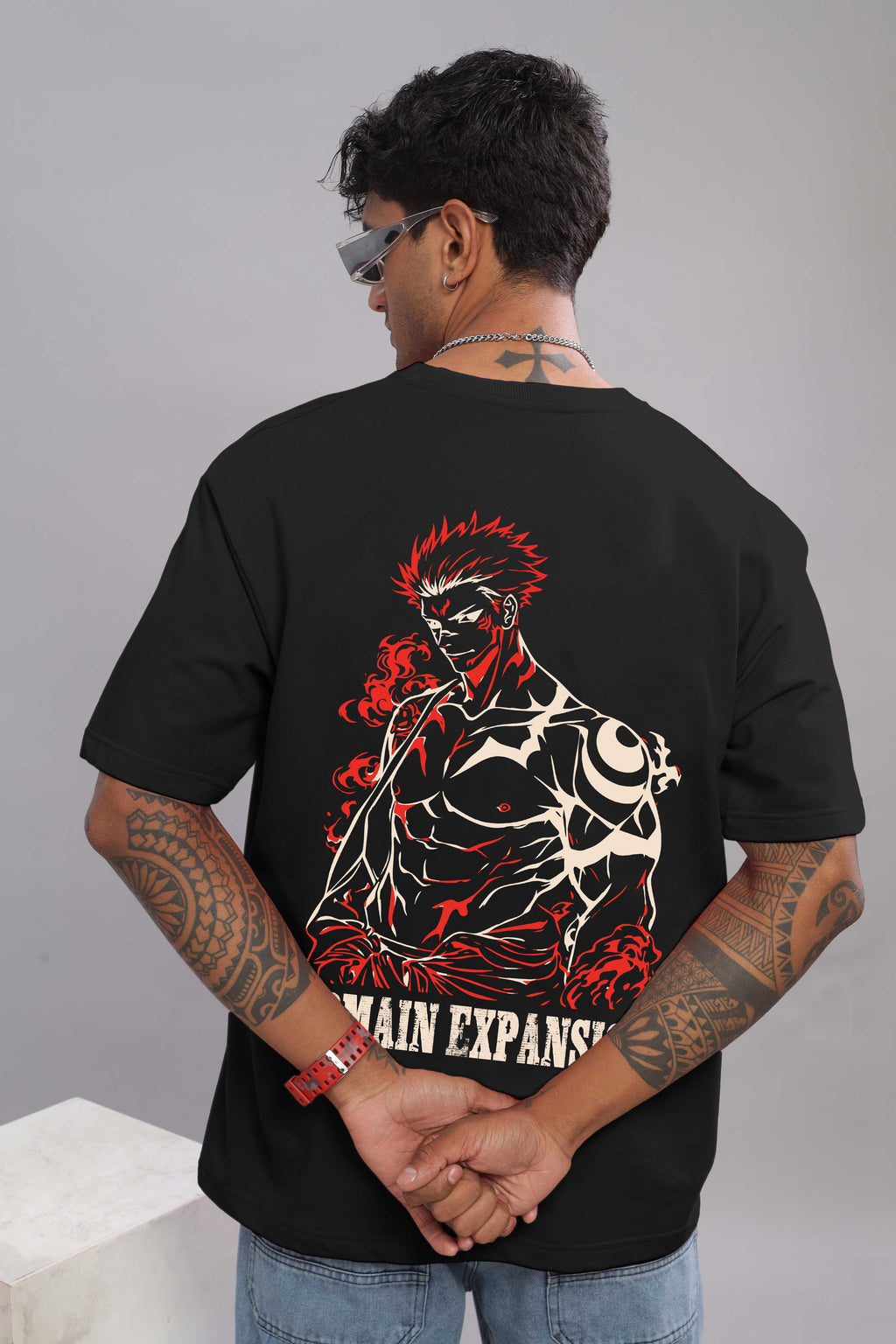 Domain Expansion Anime Oversized T-Shirt – 240 GSM French Terry | Premium DTF Back Print | Unisex Streetwear