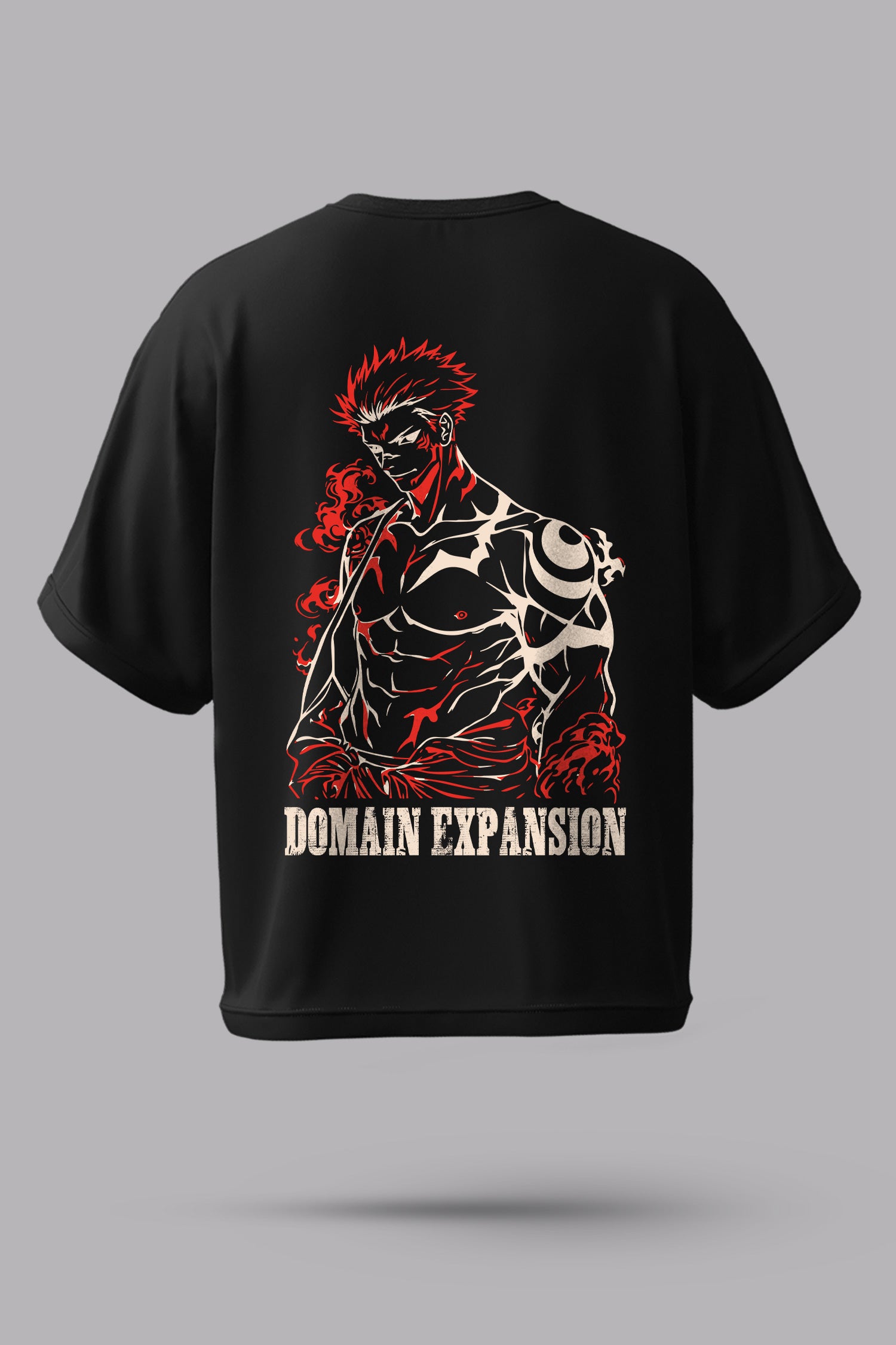 Domain Expansion Anime Oversized T-Shirt – 240 GSM French Terry | Premium DTF Back Print | Unisex Streetwear