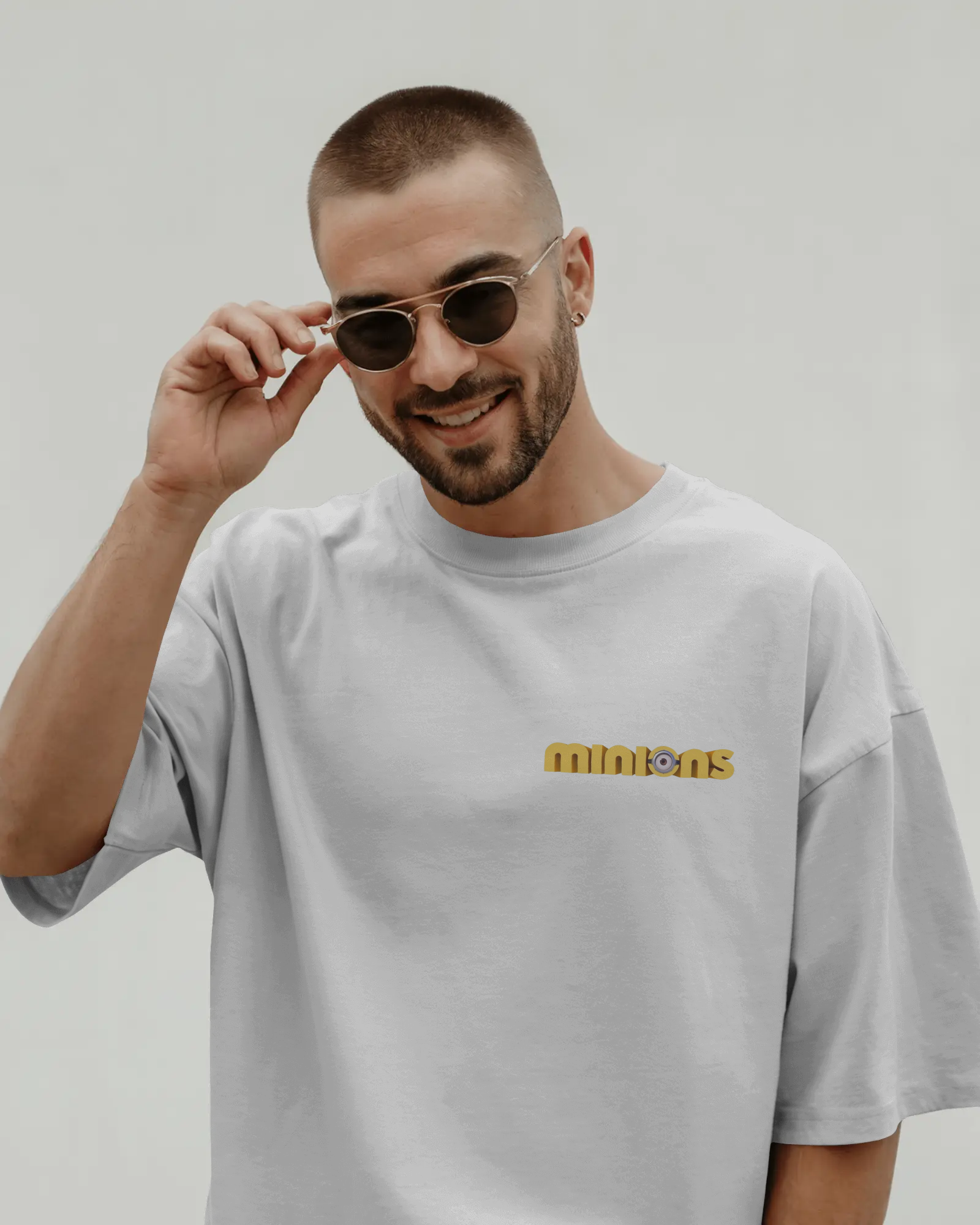 Funny Minions Cartoon Character Print Men's Oversized Classic T-shirt | Teeyatra