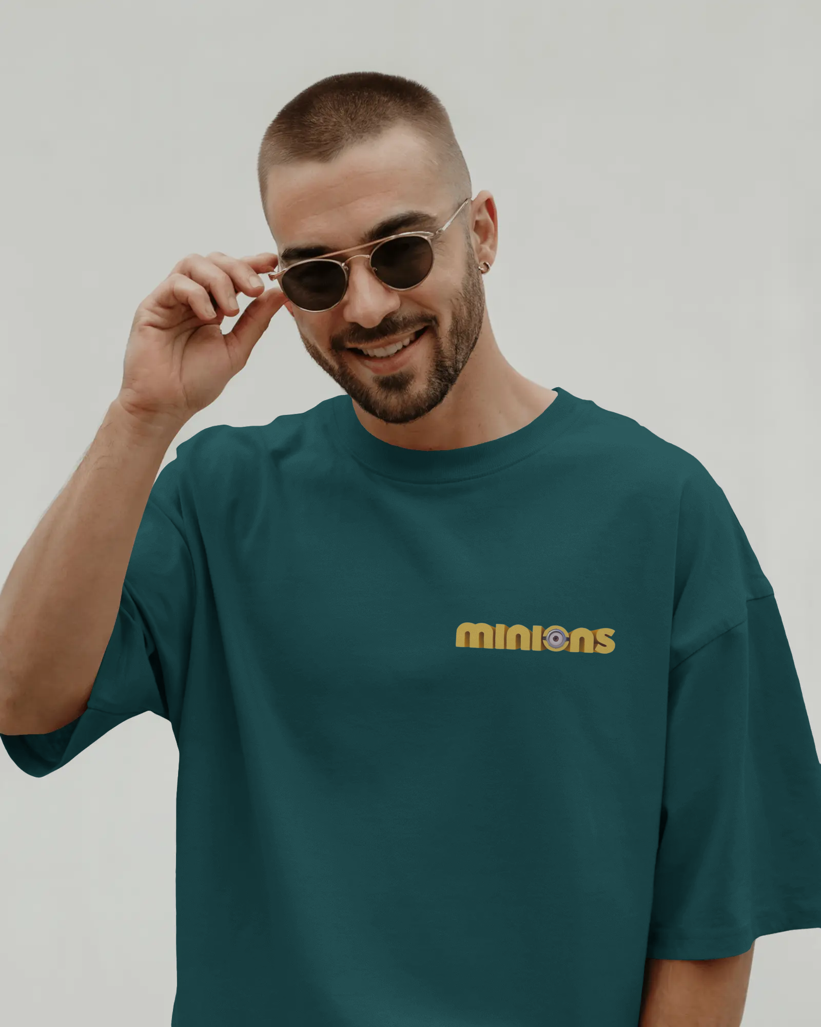 Funny Minions Cartoon Character Print Men's Oversized Classic T-shirt | Teeyatra