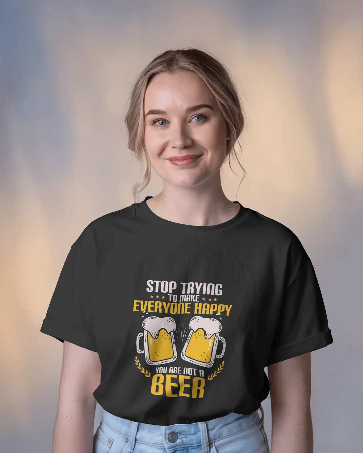 Brew-tifully Sarcastic Ladies Classic Crew T-Shirt | Teeyatra | Abstract
