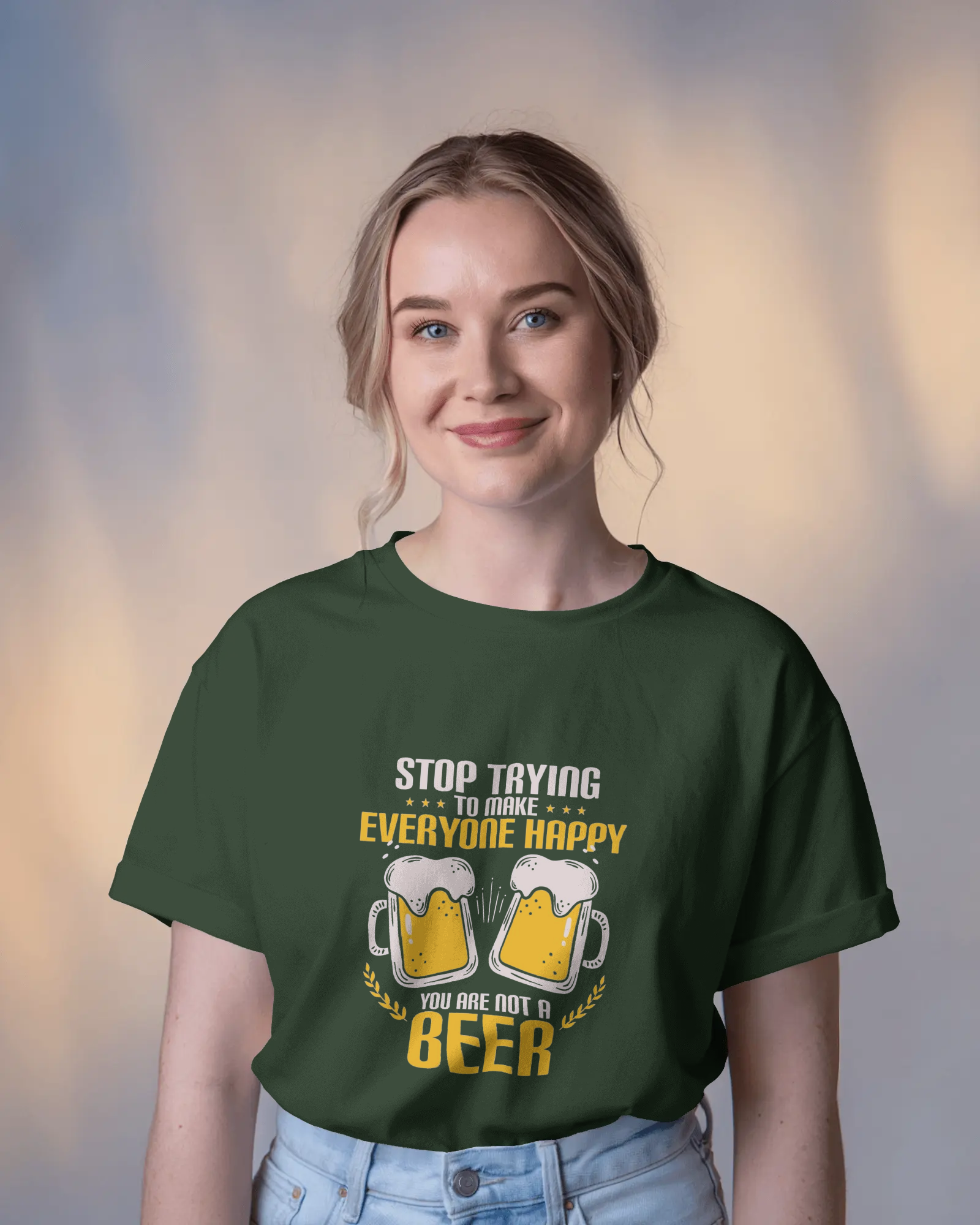 Brew-tifully Sarcastic Ladies Classic Crew T-Shirt | Teeyatra | Abstract