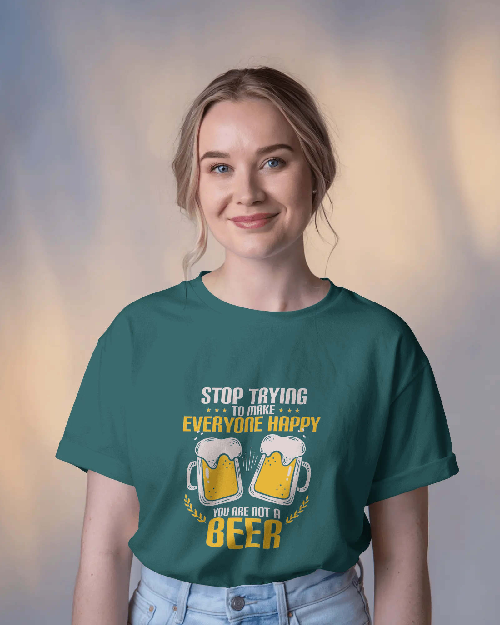 Brew-tifully Sarcastic Ladies Classic Crew T-Shirt | Teeyatra | Abstract