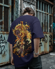 Rengoku Flame Men's Oversized Classic T-shirt | Demon Slayer | Teeyatra | Anime