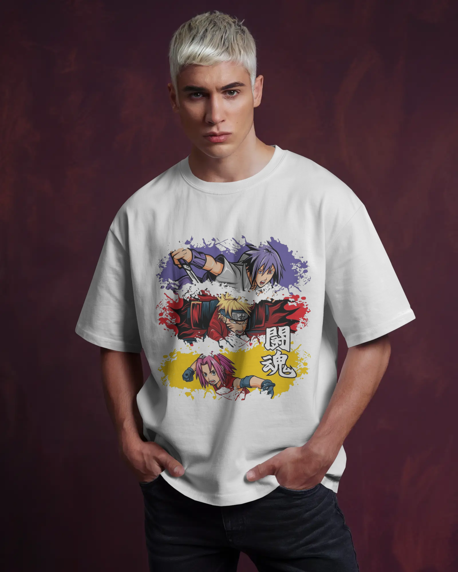 The Shinobi Trio Anime Men's Oversized Classic T-Shirt | Teeyatra