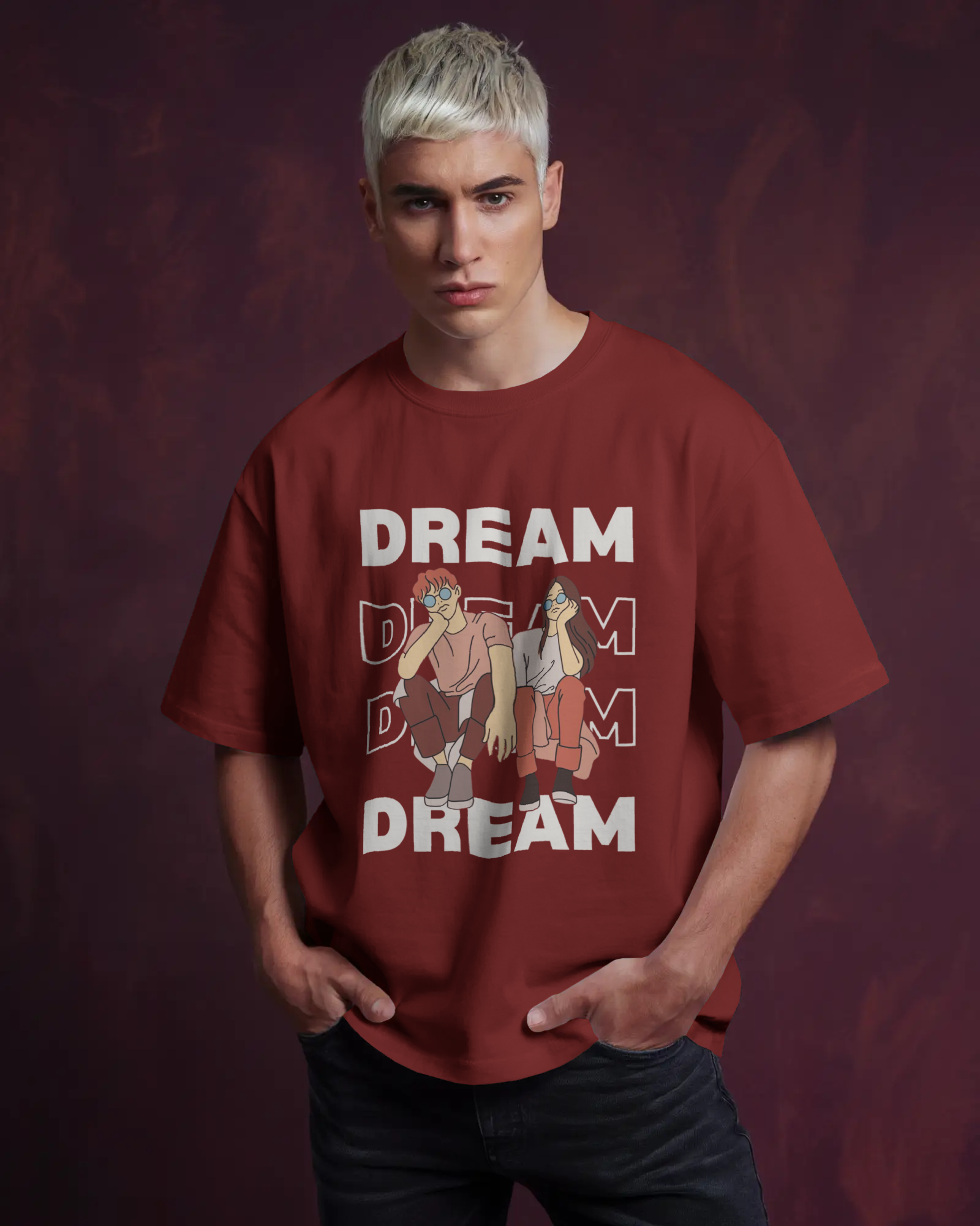 Urban Dreamscape Men,s Oversized Classic T-shirt | Teeyatra | Abstract