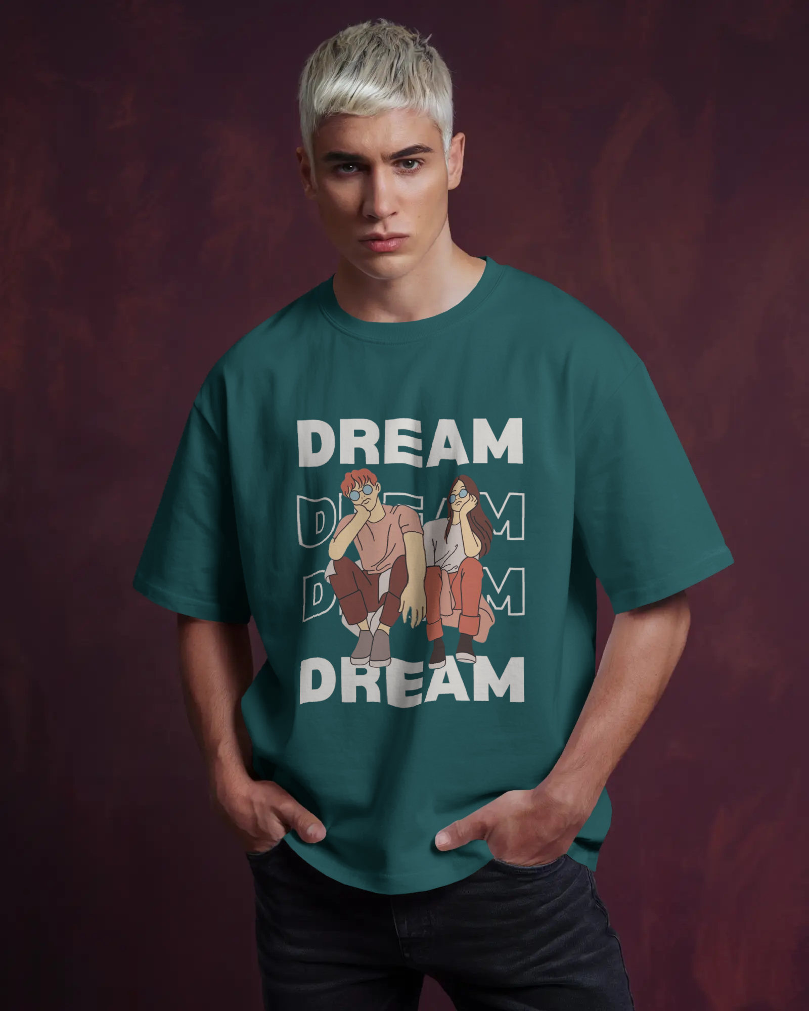 Urban Dreamscape Men,s Oversized Classic T-shirt | Teeyatra | Abstract