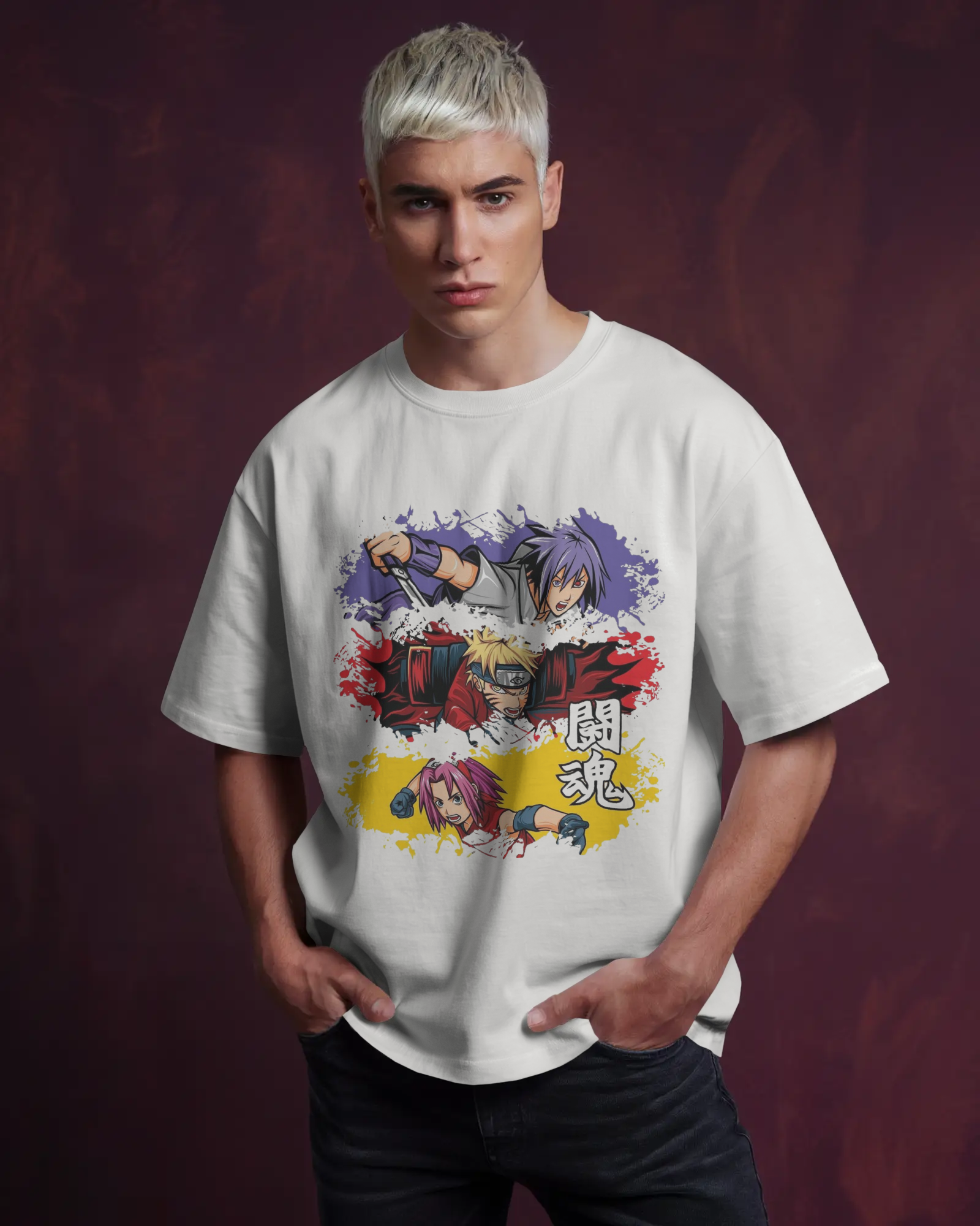 The Shinobi Trio Anime Men's Oversized Classic T-Shirt | Teeyatra