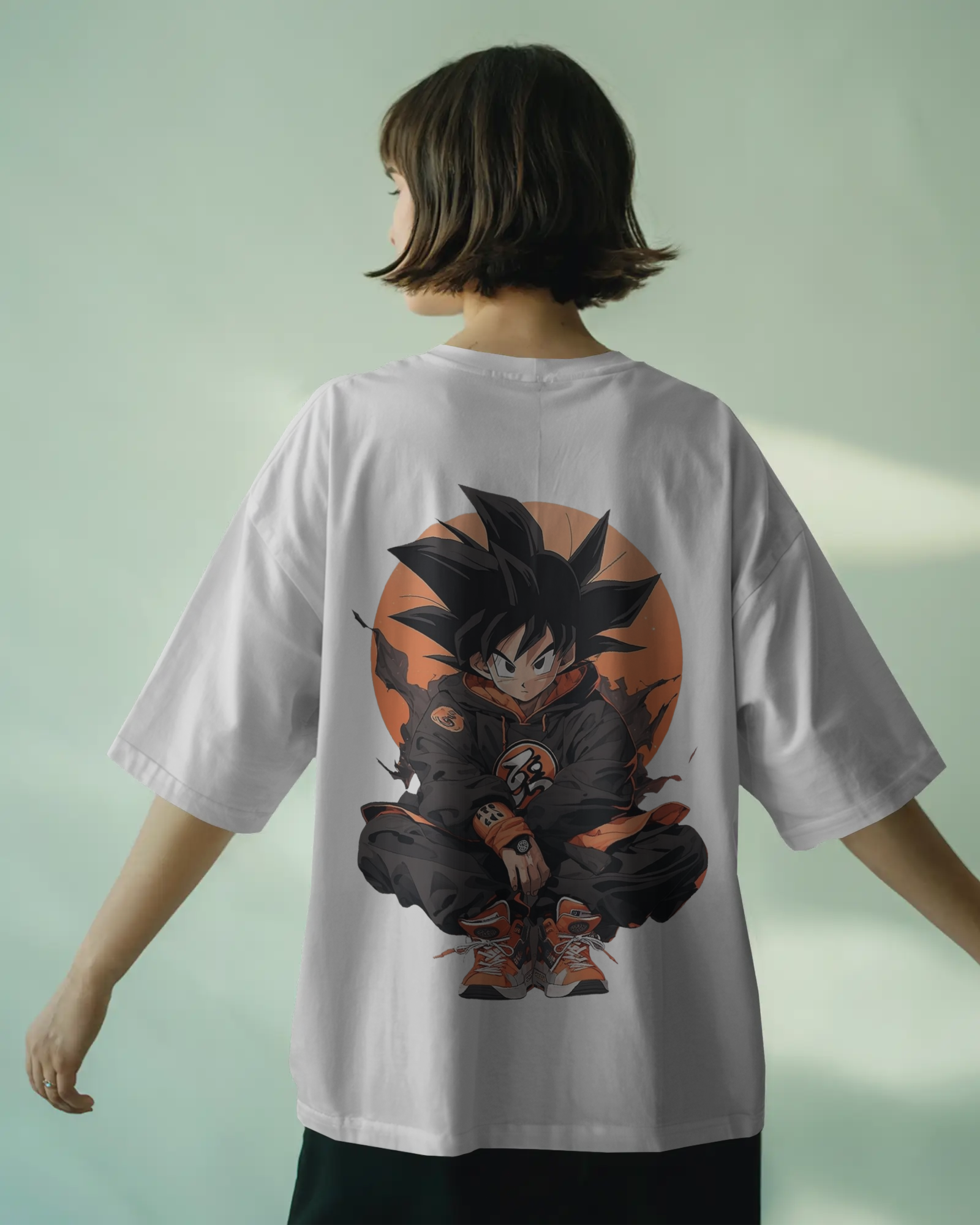 Dragon Ball Z: Urban Saiyan Anime Ladies Oversized Classic T-shirt | Teeyatra