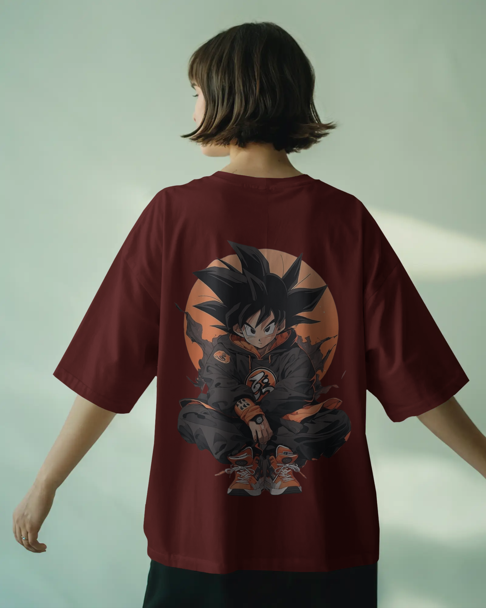 Dragon Ball Z: Urban Saiyan Anime Ladies Oversized Classic T-shirt | Teeyatra