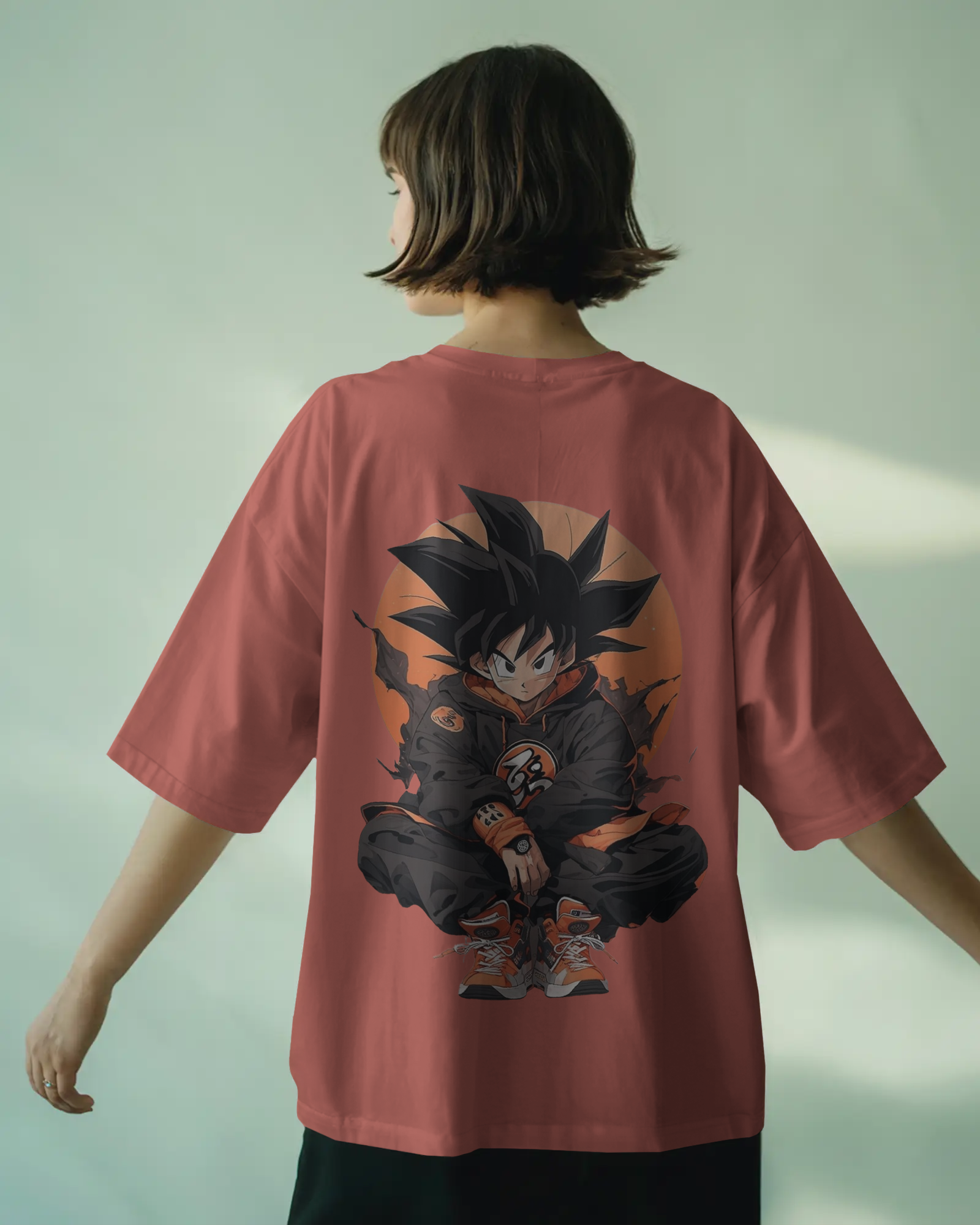 Dragon Ball Z: Urban Saiyan Anime Ladies Oversized Classic T-shirt | Teeyatra