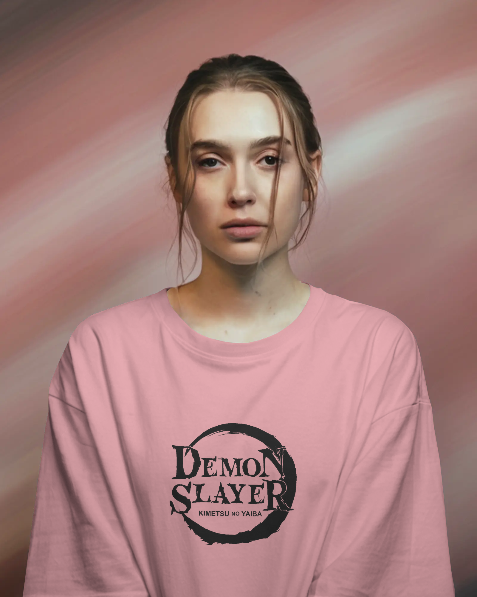 Tanjiro Kamado Ladies Terry Oversized Tee | Demon Slayer  | Teeyatra | Anime