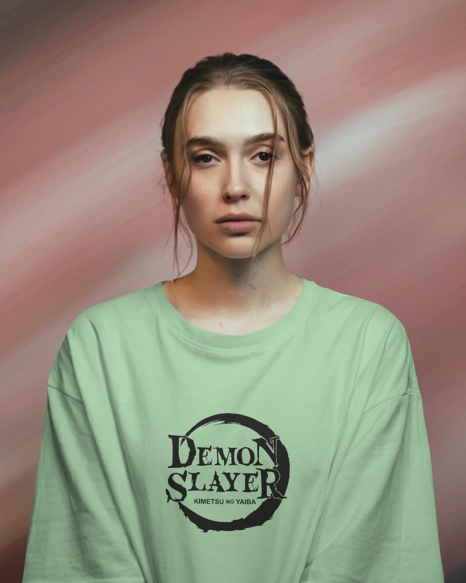 Tanjiro Kamado Ladies Terry Oversized Tee | Demon Slayer  | Teeyatra | Anime