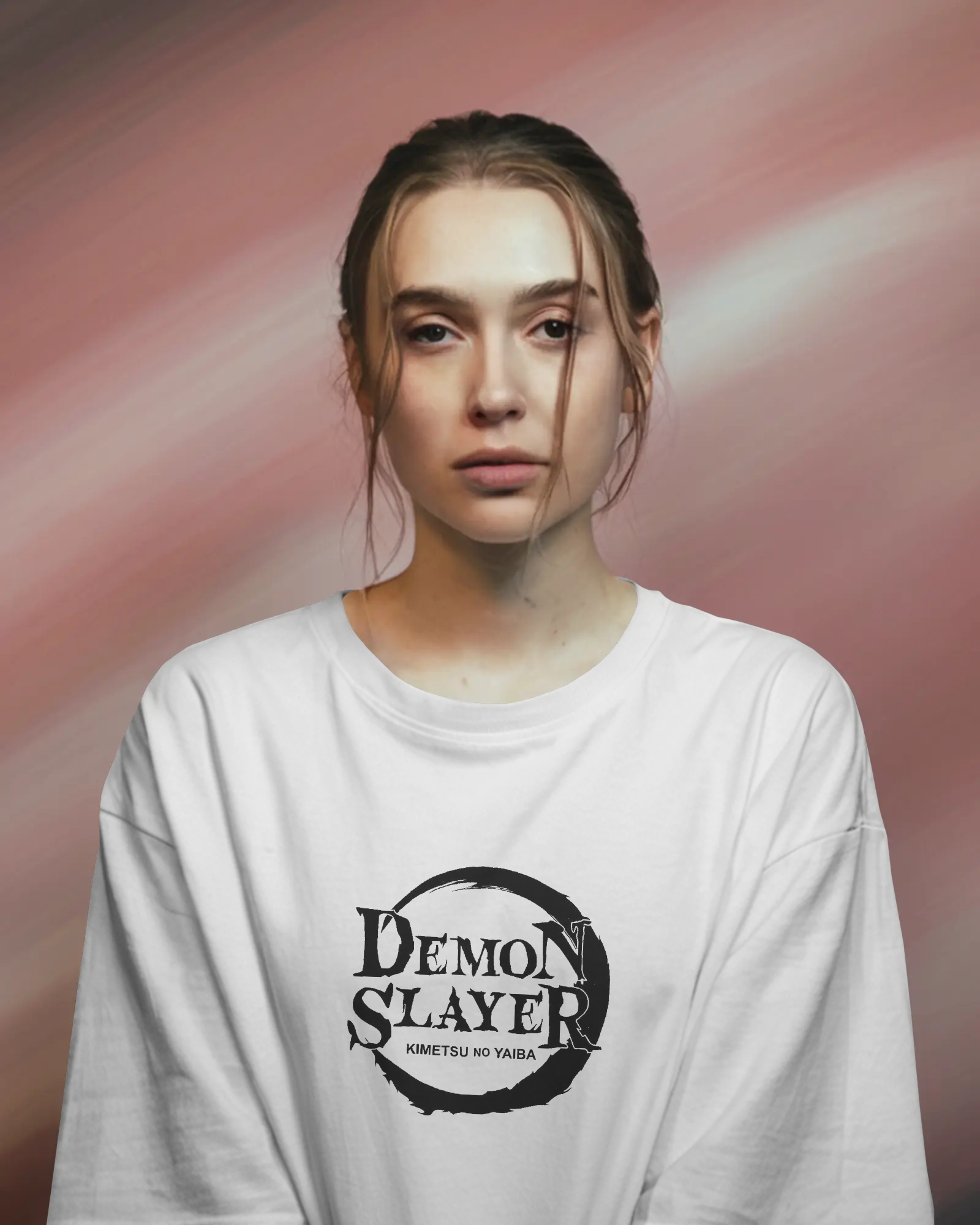 Tanjiro Kamado Ladies Terry Oversized Tee | Demon Slayer  | Teeyatra | Anime