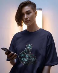 Marvel's Vibranium Suit Black Panther Graphic Ladies Oversized Classic T-shirt | Teeyatra