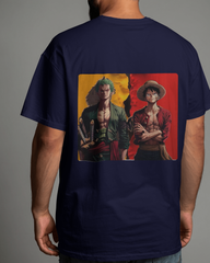 Swordsman & Captain: A One Piece Saga Men's Oversized Classic T-shirt | Teeyatra | Anime