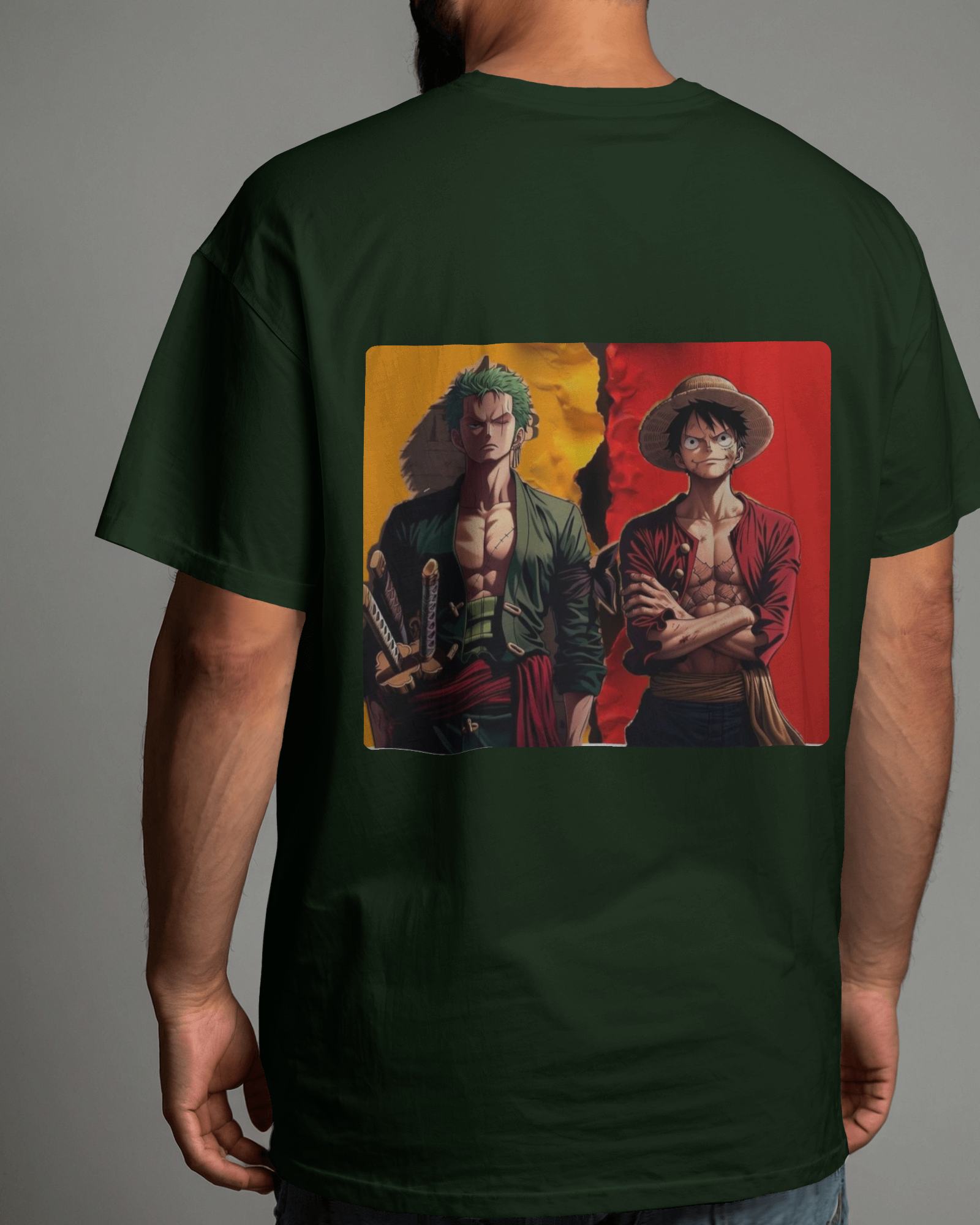 Swordsman & Captain: A One Piece Saga Men's Oversized Classic T-shirt | Teeyatra | Anime