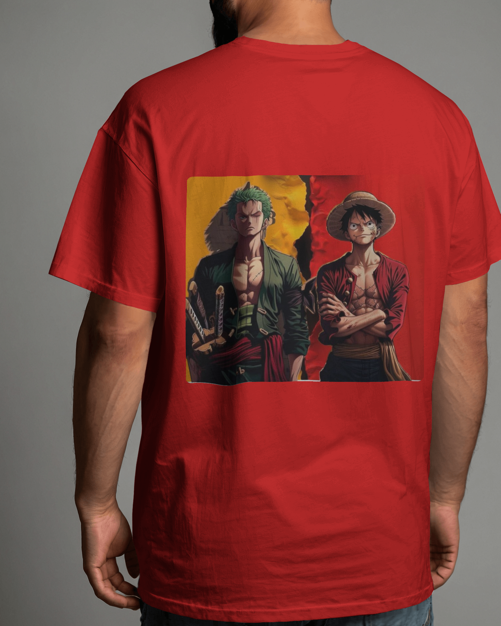 Swordsman & Captain: A One Piece Saga Men's Oversized Classic T-shirt | Teeyatra | Anime