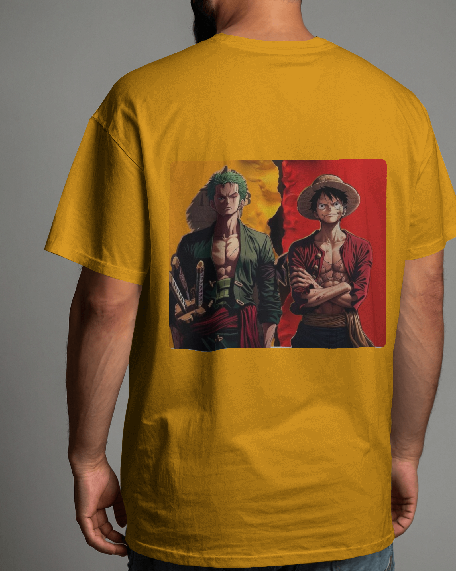 Swordsman & Captain: A One Piece Saga Men's Oversized Classic T-shirt | Teeyatra | Anime