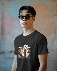 Mountain Hiker Graphic Men's Classic Crew T-Shirt | Teeyatra | Abstract