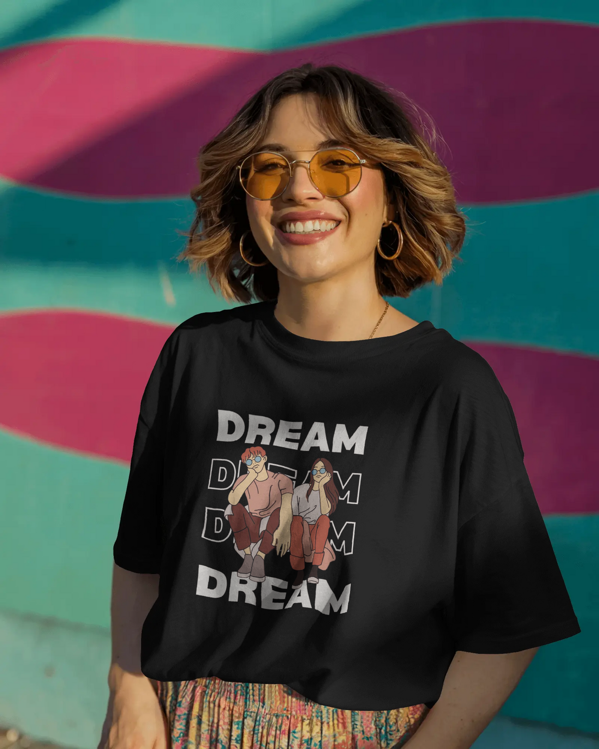 Urban Dreamscape Ladies Oversized Classic T-shirt | Teeyatra | Abstract