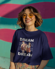 Urban Dreamscape Ladies Oversized Classic T-shirt | Teeyatra | Abstract
