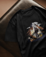 Mountain Hiker Graphic Ladies Classic Crew T-Shirt | Teeyatra | Abstract