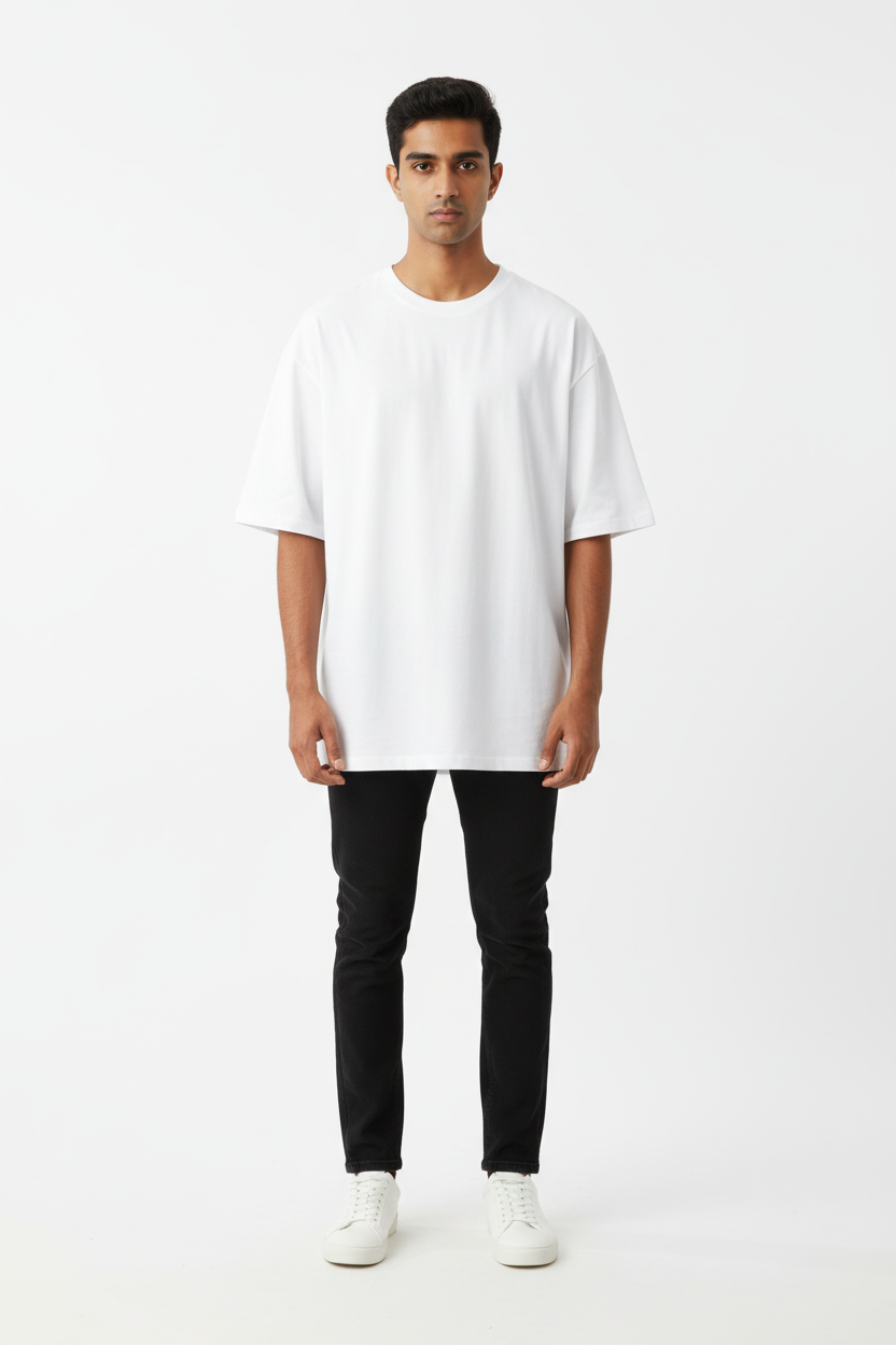 Men’s 240 GSM Oversized French Terry T-Shirt | Heavyweight Streetwear Tee