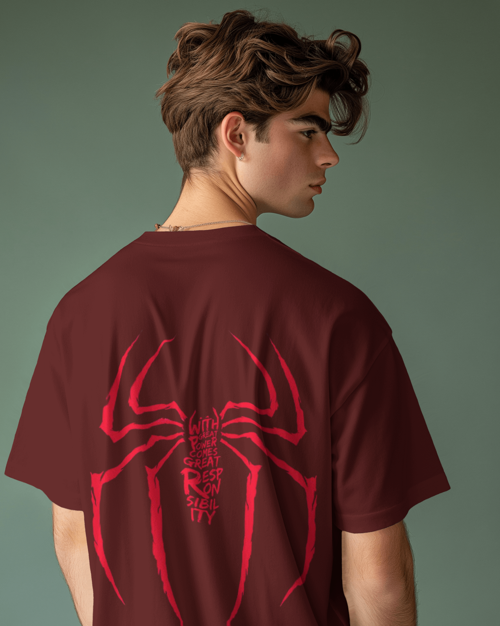 Marvel's The Great Power Men's Oversized Classic T-shirt | Teeyatra
