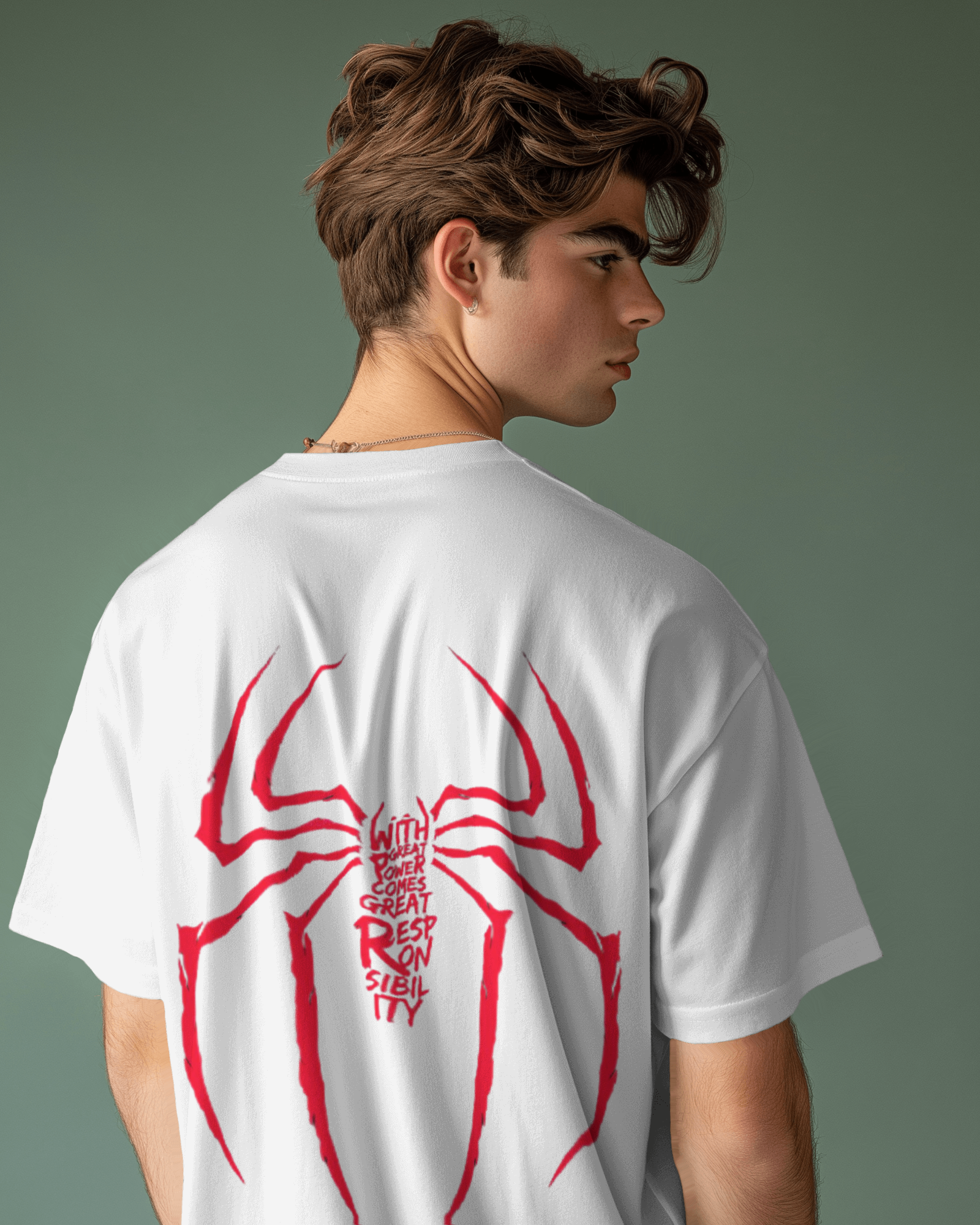 Marvel's The Great Power Men's Oversized Classic T-shirt | Teeyatra