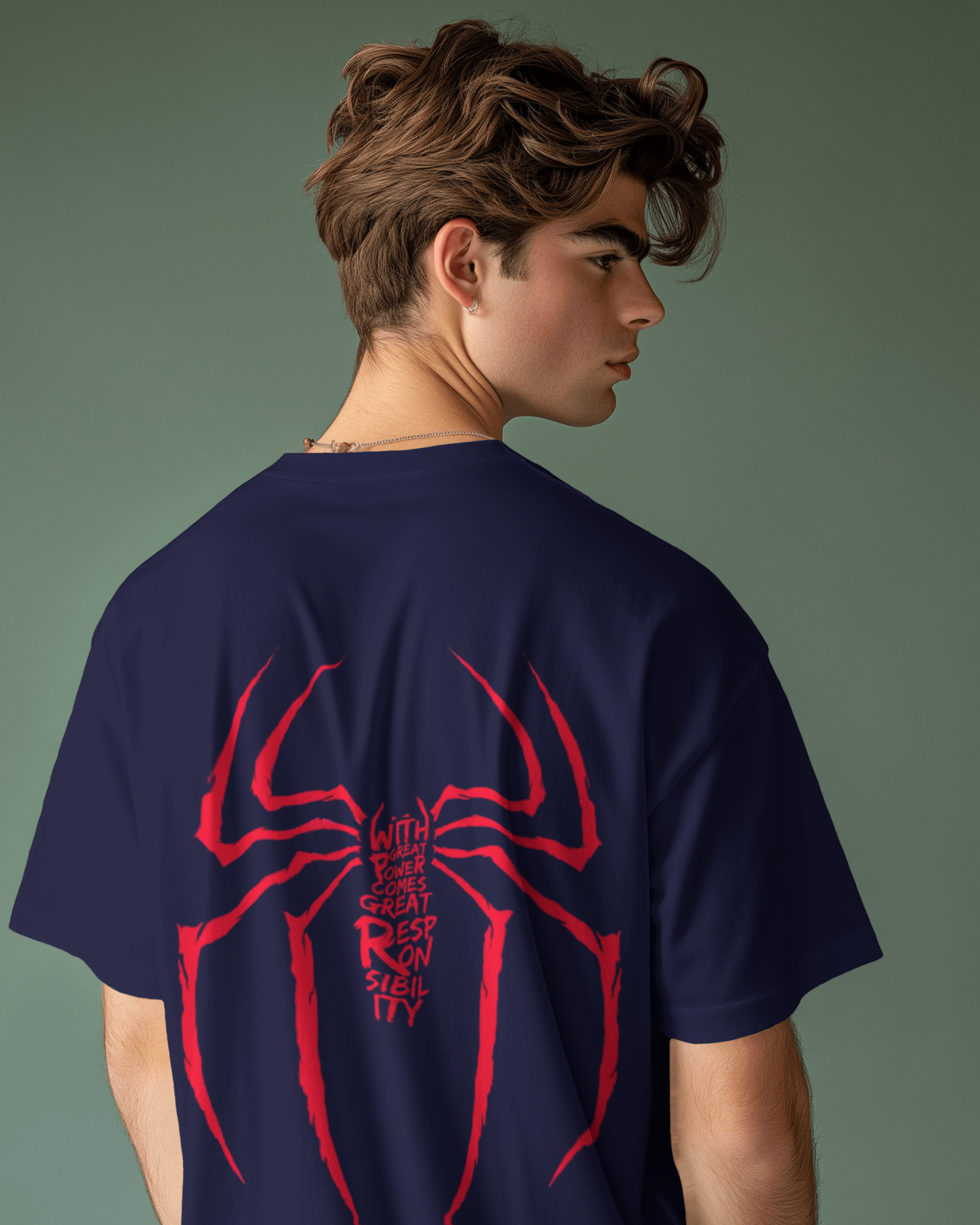 Marvel's The Great Power Men's Oversized Classic T-shirt | Teeyatra