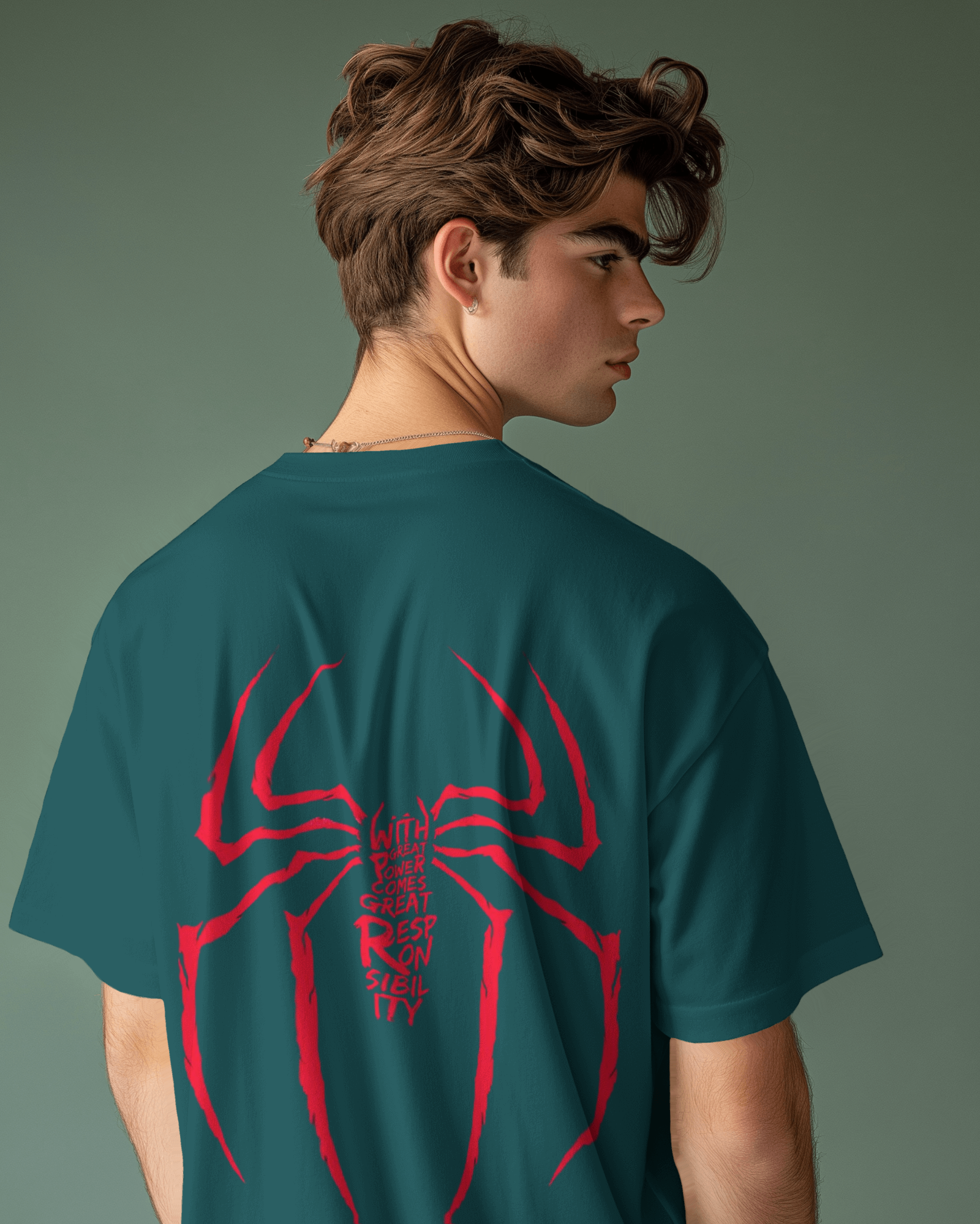 Marvel's The Great Power Men's Oversized Classic T-shirt | Teeyatra